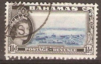 Bahamas 1954 1½d Blue and black. SG203.